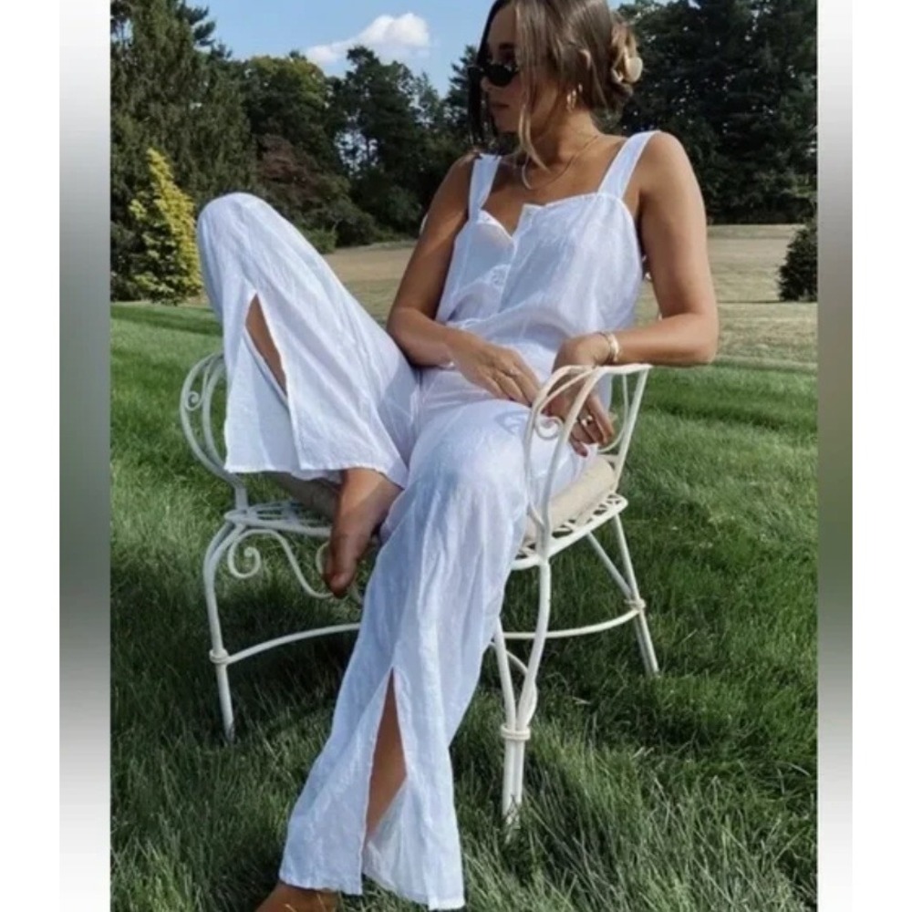 WeWoreWhat White Linen Jumpsuit – Size Small – NWT